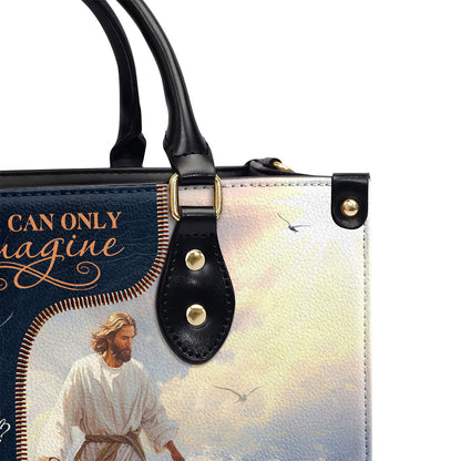 Personalized Leather Handbag With Zipper | Jesus I Can Only Imagine LHBM737