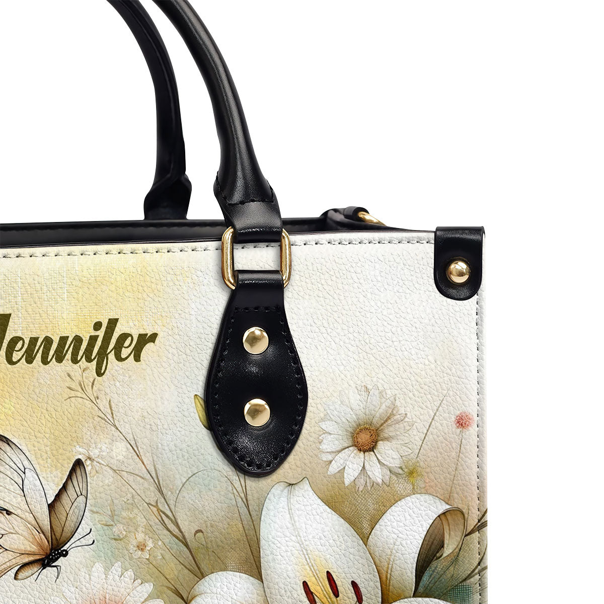 Personalized Leather Handbag With Zipper | He Calls Me Beautiful One LHBHN689