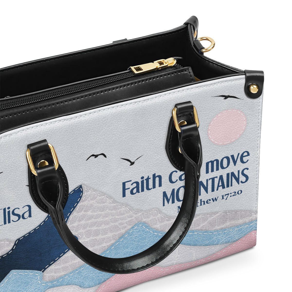 Special Personalized Leather Handbag - Faith Can Move Mountains HIHN289