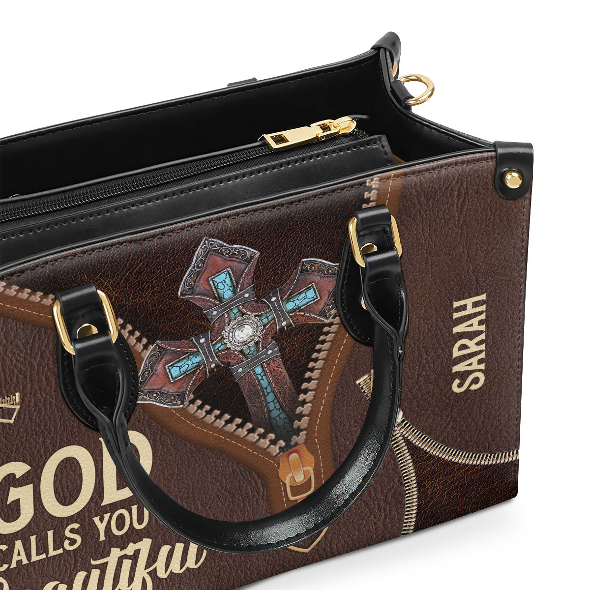 Must-Have Personalized Leather Handbag - God Calls You Beautiful M07