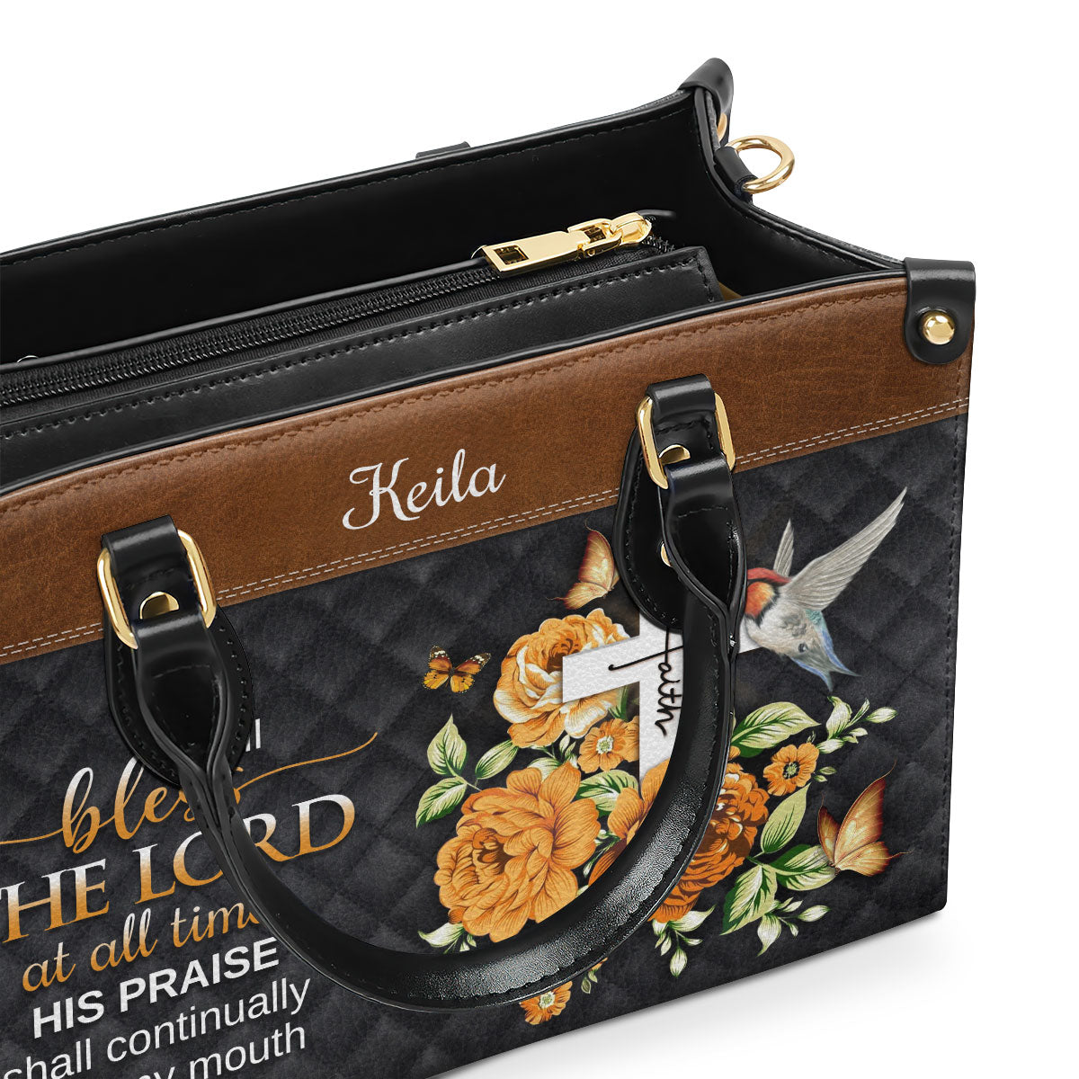 I Will Bless The Lord At All Times - Special Personalized Leather Handbag NUH430