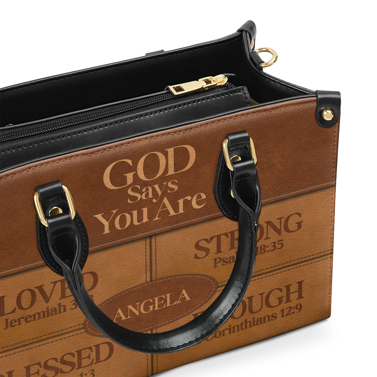 God Says I Am | Religious Gift For Worship Friends | Personalized Leather Handbag With Zipper LHBNUH682