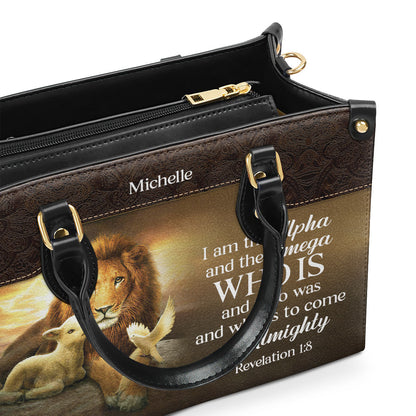 I Am The Alpha And The Omega - Lovely Personalized Leather Handbag NUM457