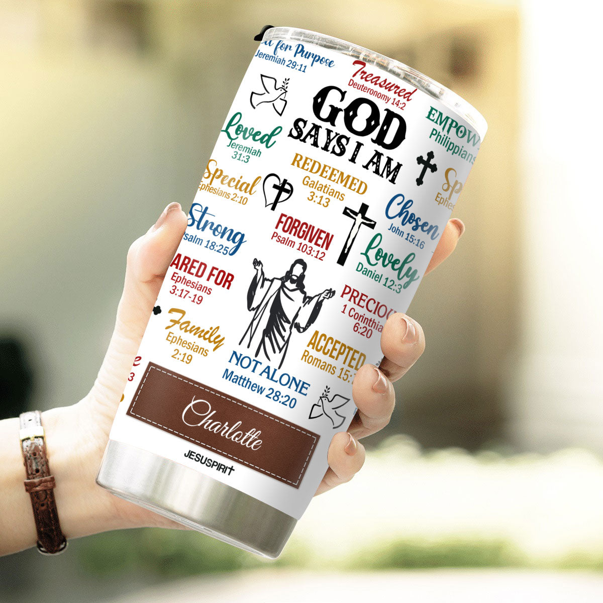 What God Says About You | Unique Scripture Gifts For Christian Friends | Personalized Christian Stainless Steel Tumbler 20oz SSTH742A