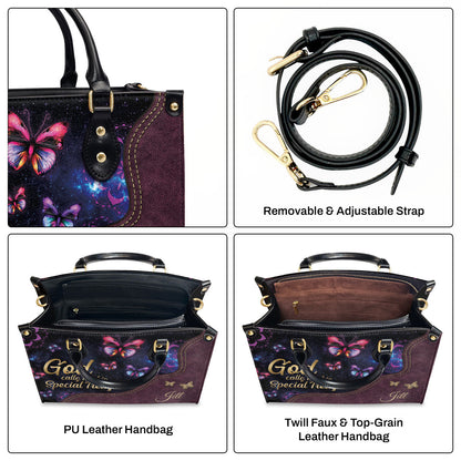 Lovely Personalized Butterfly Leather Handbag - God Calls You His Special Treasure AHN234