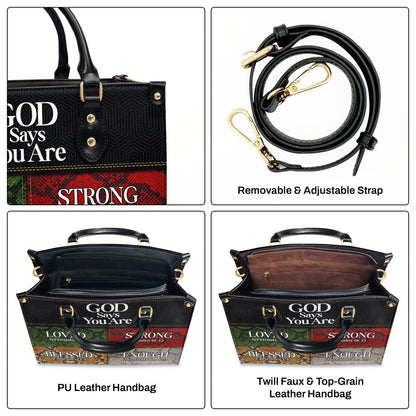 Personalized Leather Handbag With Zipper | Gift For Her | God Says I Am LHBNUH682