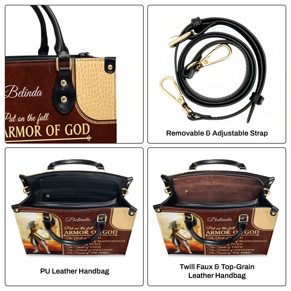 The Sword Of The Spirit - Unique Personalized Christian Leather Handbag NUM352