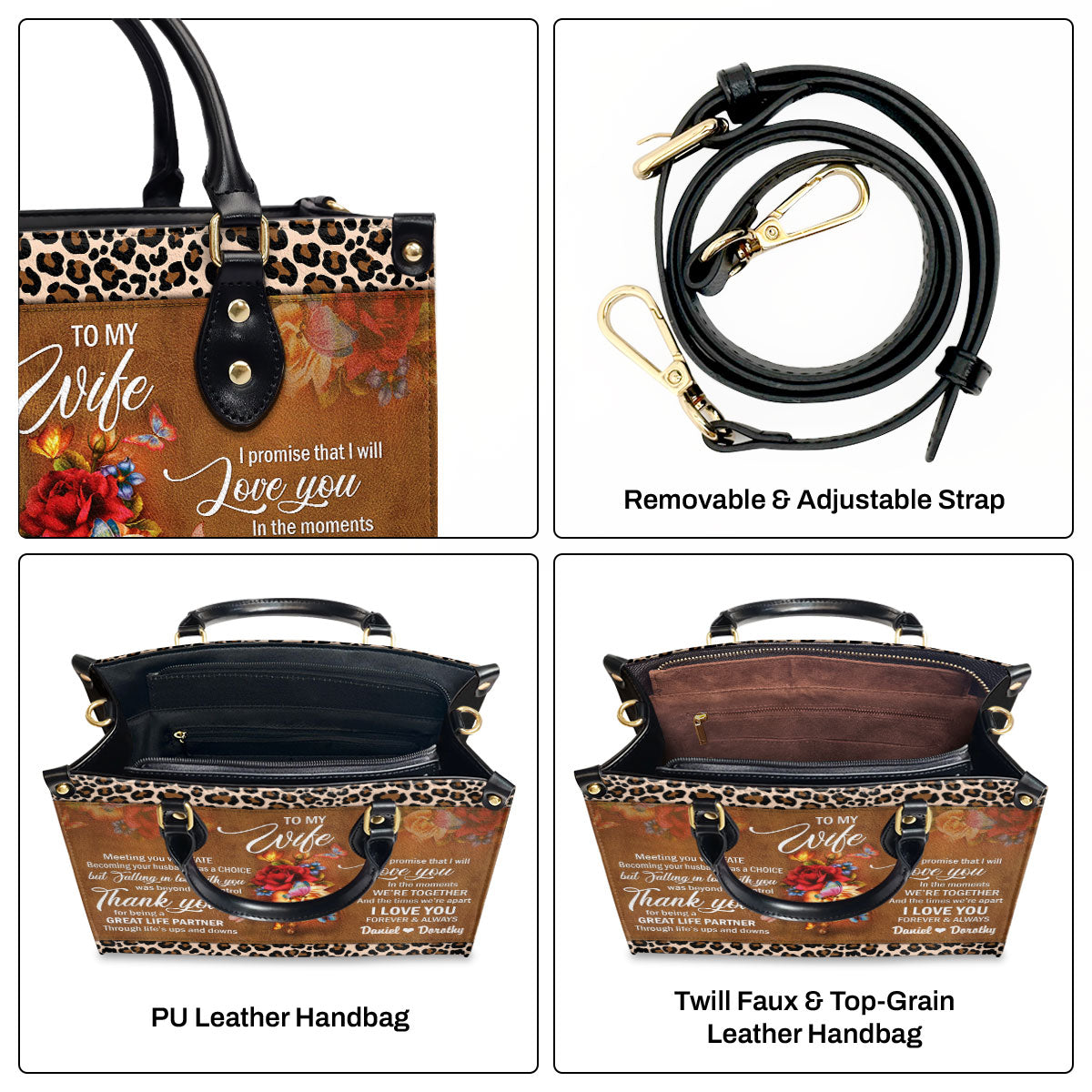 Meeting You Was Fate - Sweet Flower Leather Handbag For Wife NUH268