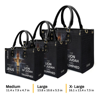 Must-Have Personalized Cross Leather Handbag - The Lion Of Judah Has Triumphed H02