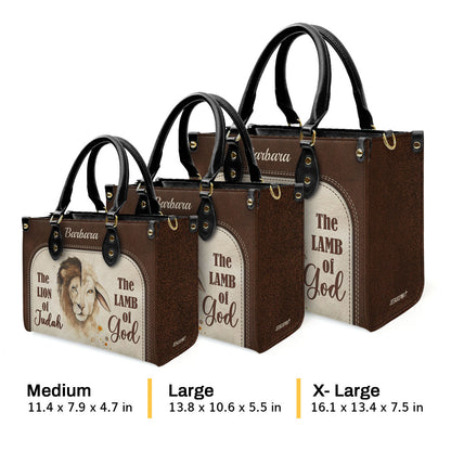 The Lion Of Judah The Lamb Of God - Beautiful Personalized Leather Handbag HIHN319