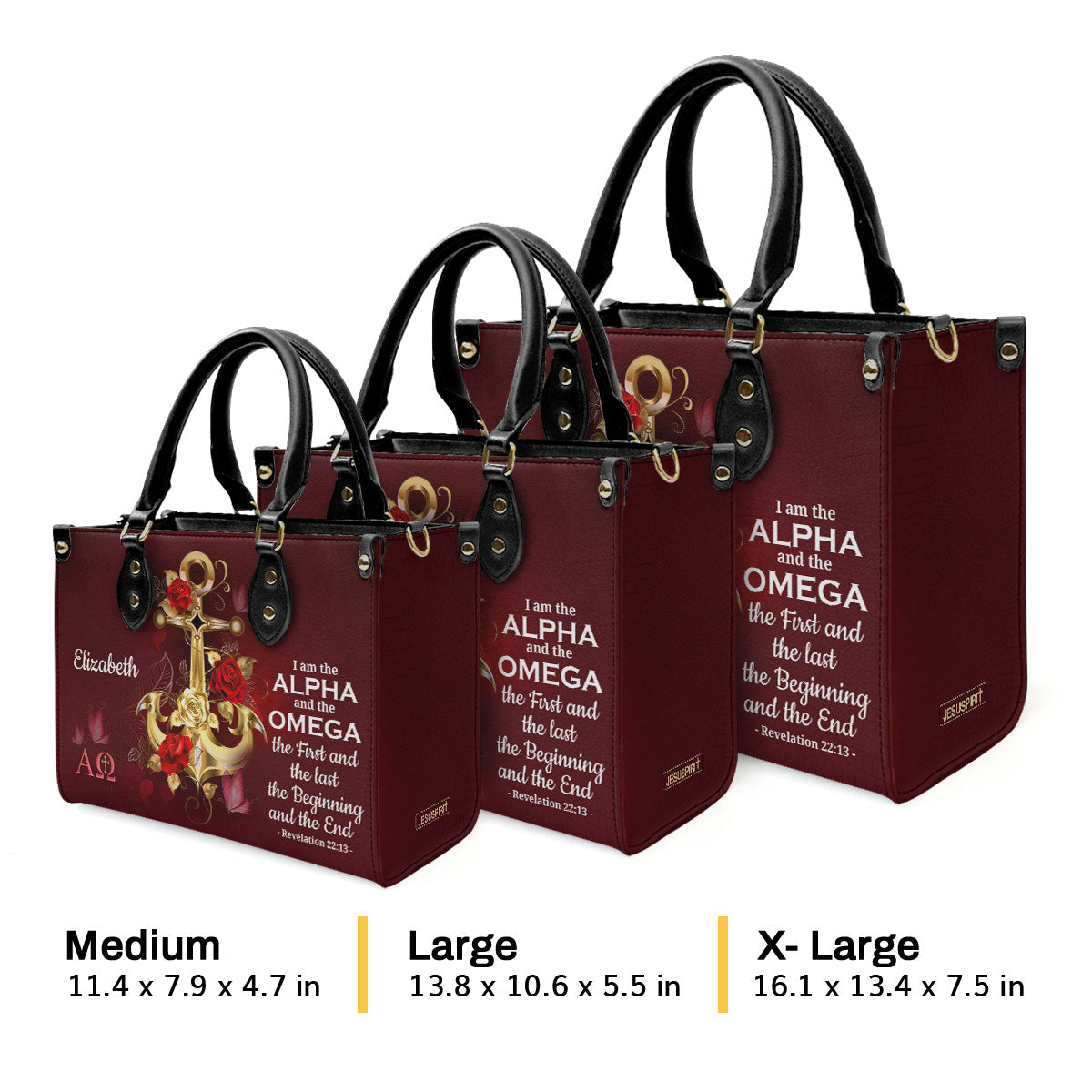 I Am The Alpha And The Omega - Unique Personalized Leather Handbag NUH455