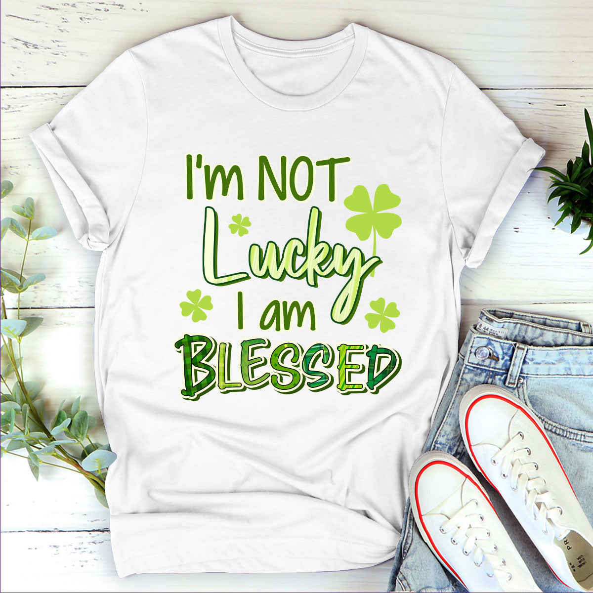 Beautiful Christian Unisex T-shirt - I‘m Not Lucky I Am Blessed NUHN375