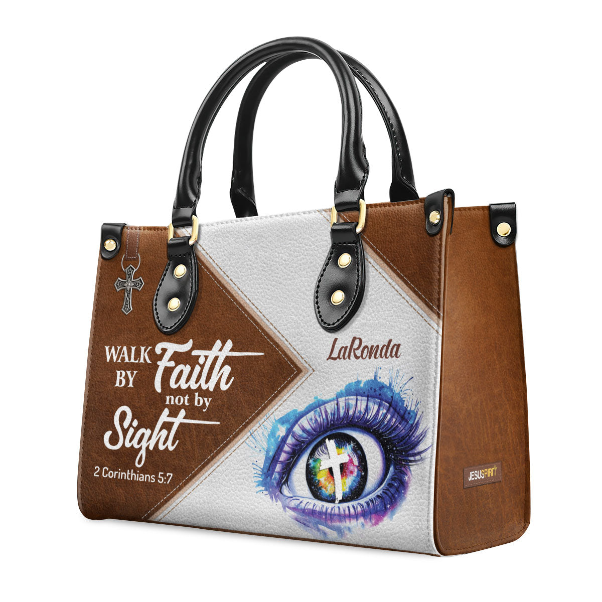 Special Personalized Leather Handbag - Walk By Faith, Not By Sight NUH293