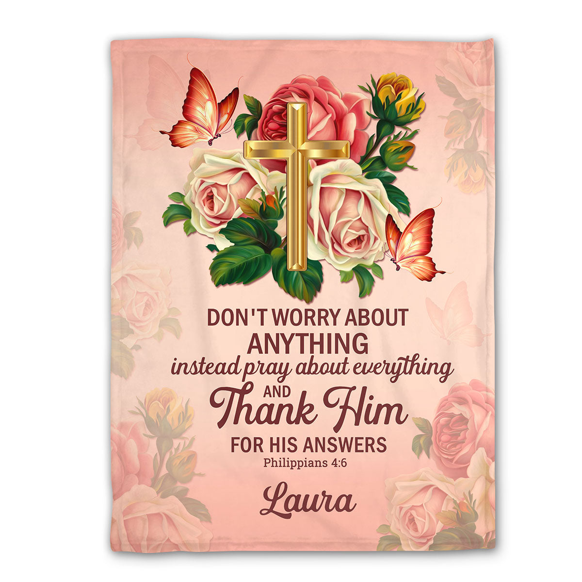 Awesome Personalized Rose Fleece Blanket - Don‘t Worry About Anything NUH326