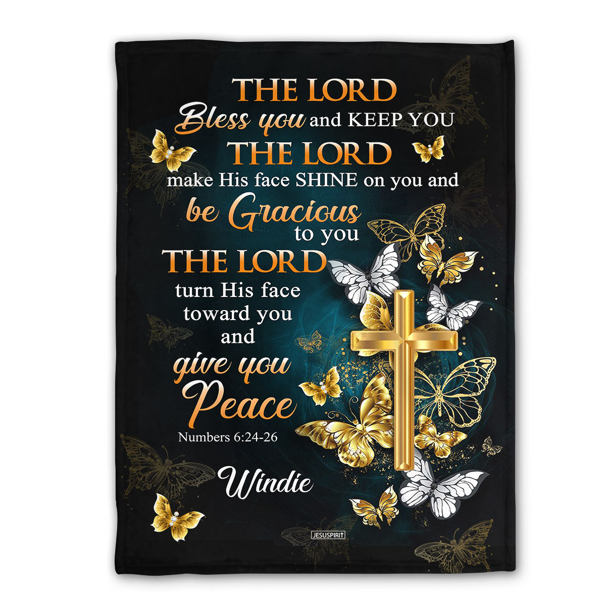 The Lord Turn His Face Toward You And Give You Peace - Special Personalized Butterfly Fleece Blanket NUH324