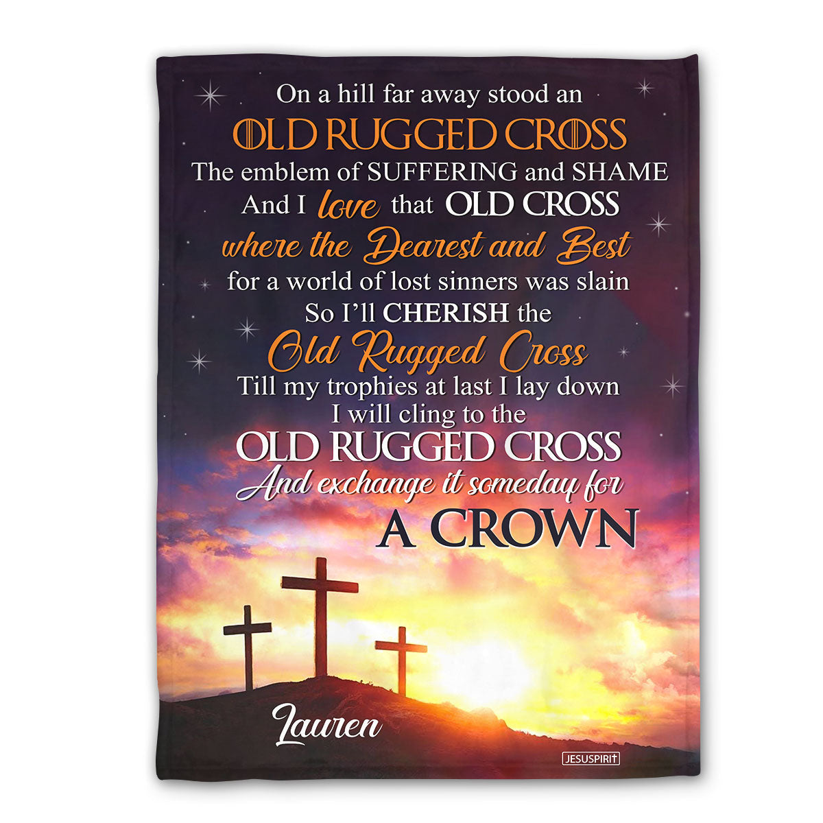 Must-Have Personalized Cross Fleece Blanket - I‘ll Cherish The Old Rugged Cross NUH320