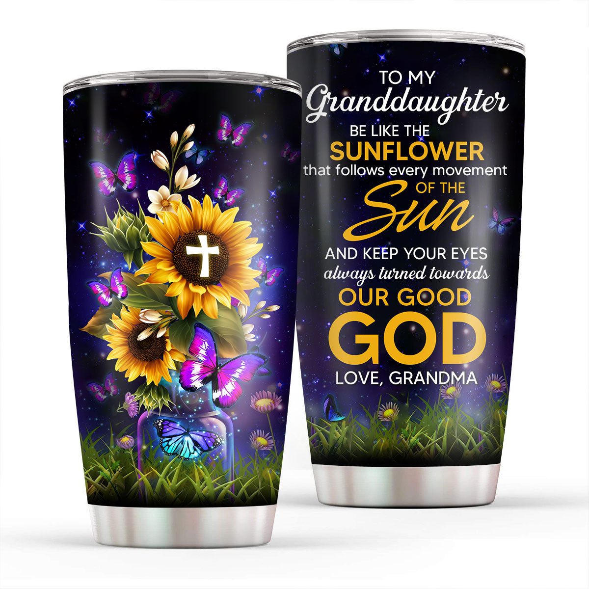 Meaningful Gift For Granddaughter - Stainless Steel Tumbler 20oz From Granddaughter AH11