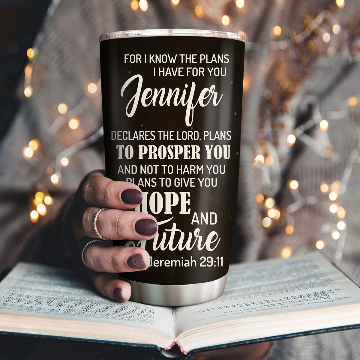 The Lord Plans To Give You Hope And Future - Lovely Personalized Stainless Steel Tumbler 20oz NUH283