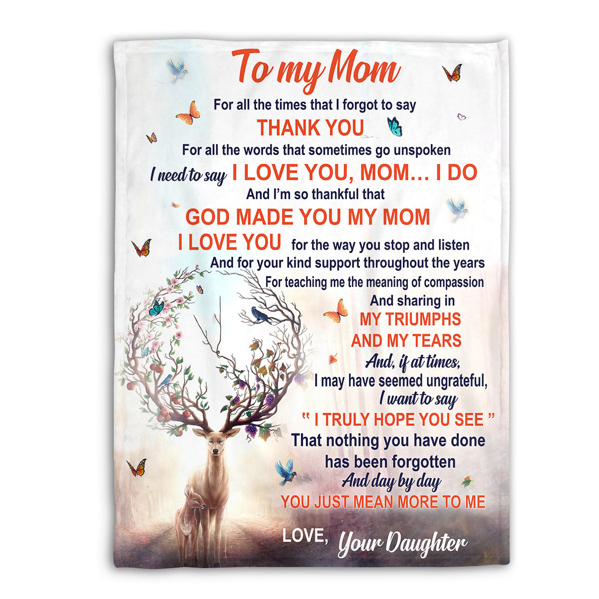 Lovely Personalized Fleece Blanket - God Made You My Mom HIM323