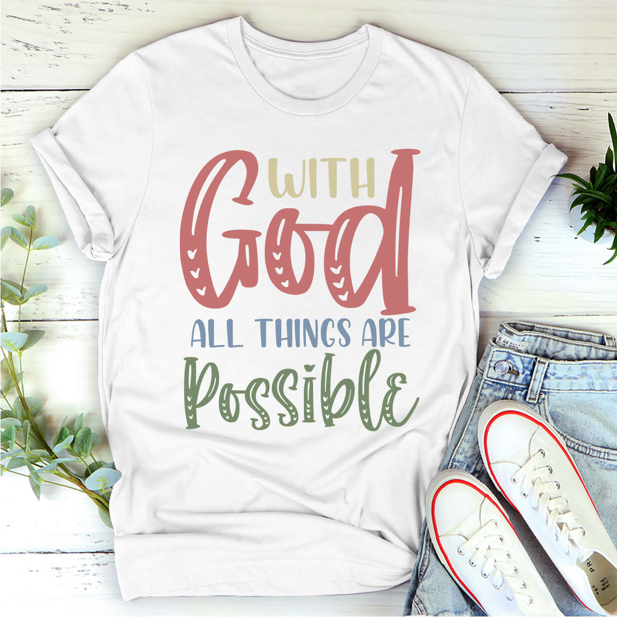 Lovely Unisex T-shirt - With God All Things Are Possible HAP02