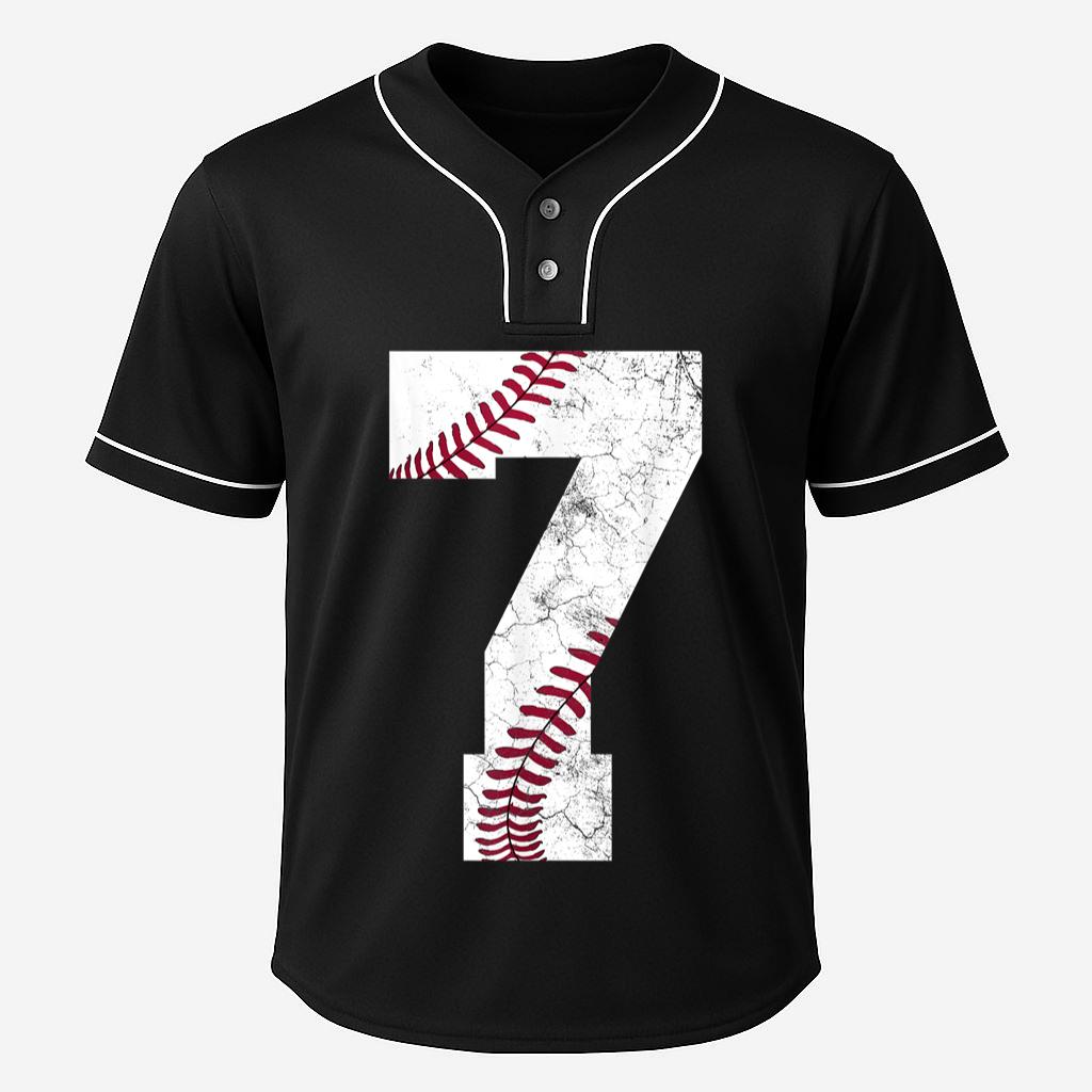 7th Birthday 2018 Baseball Boys Kids Seven 7 Seventh Gift Baseball Jersey