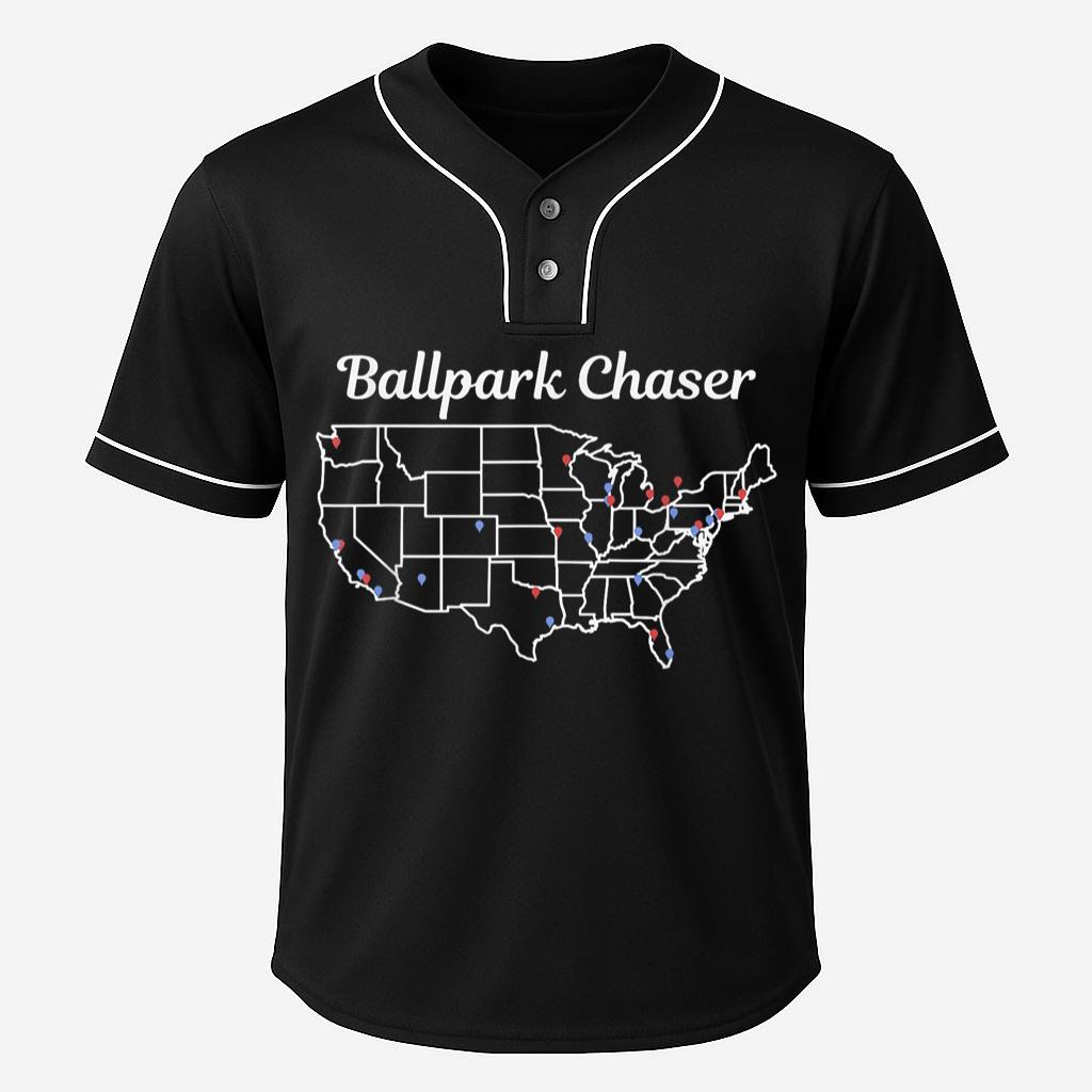 Ballpark Chaser Baseball Stadiums Bucket List Baseball Jersey