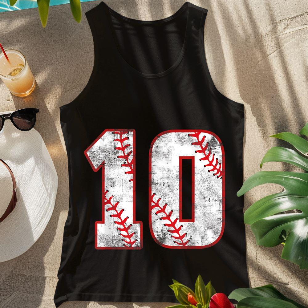 Baseball 10 Jersey 10th Birthday Gifts 10 Year Old Boys Kids Tank Top