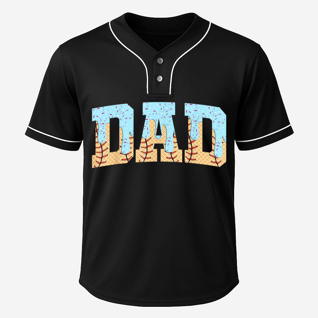 Baseball Dad Ice Cream Drip Fathers Day Baseball Jersey