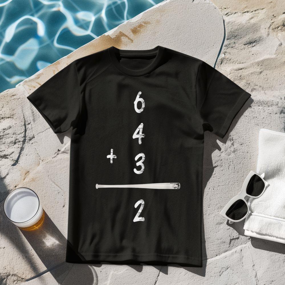 Baseball Math 6 4 3 2 Double Play Cute Shirt Softball Game T-Shirt
