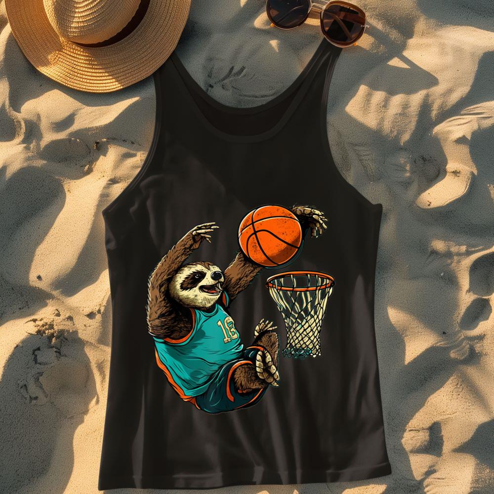 Basketball Sloth Bball Team Sport Funny Basketball Player Tank Top