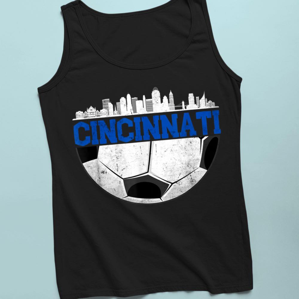 Cincinnati Soccer Tshirt Distressed Cincy 'Nati Tank Top