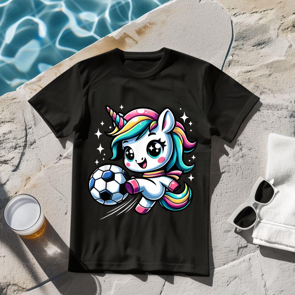 Cute Unicorn Playing Soccer T-Shirt