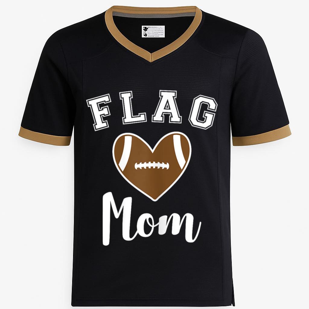 Flag Football Flag Mom Heart Football Jersey