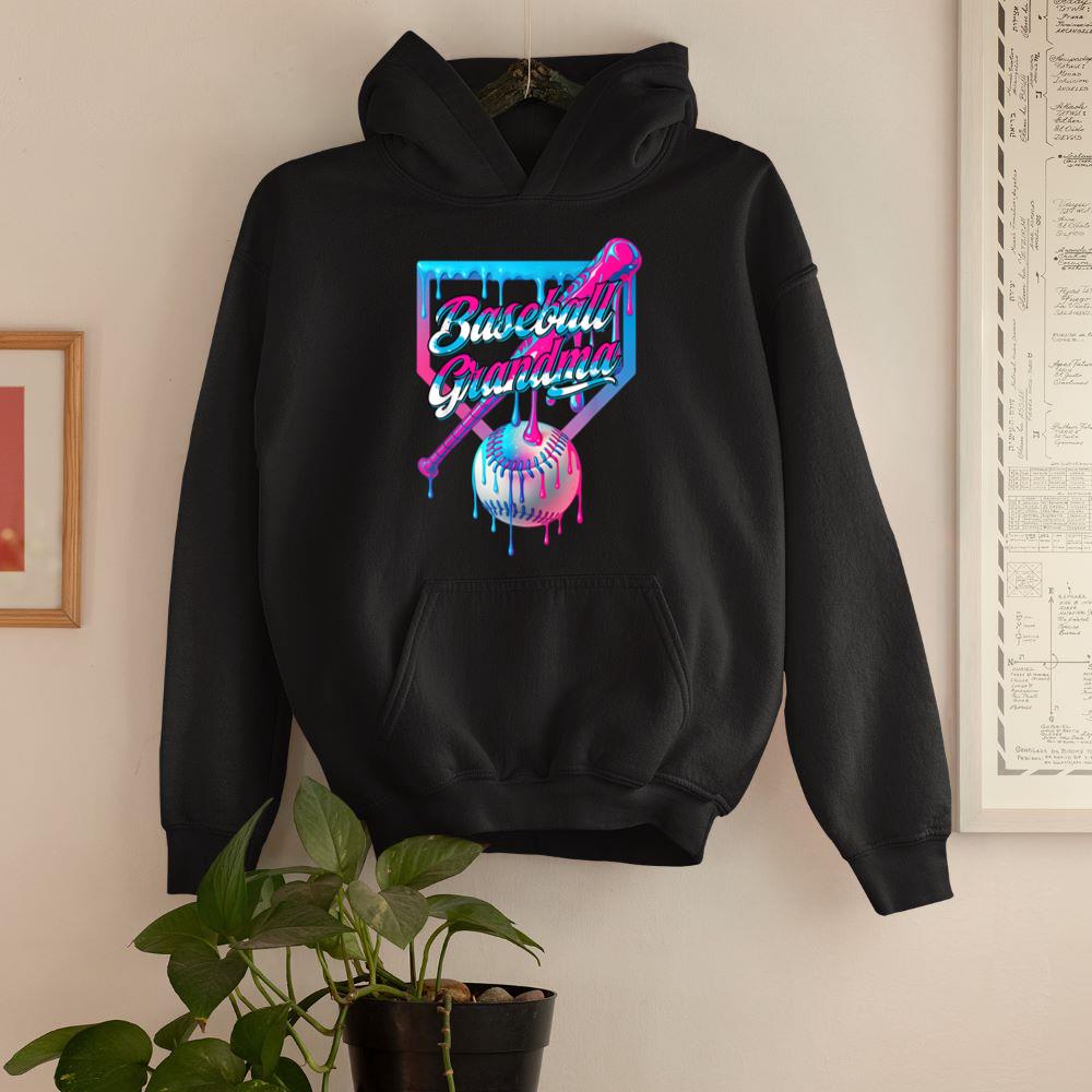 Funny Grandma Mothers Day Baseball Ice Cream Drip Birthday Hoodie
