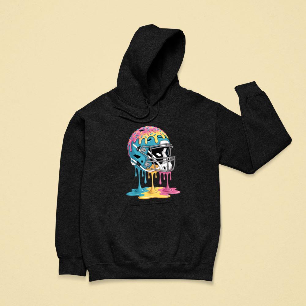 Ice Cream Drip Men Women Game American Football Helmet Drip Hoodie