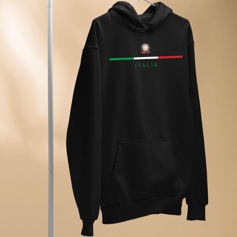 Italia National Flag Colors Italy Crest Logo Italian Roots Hoodie