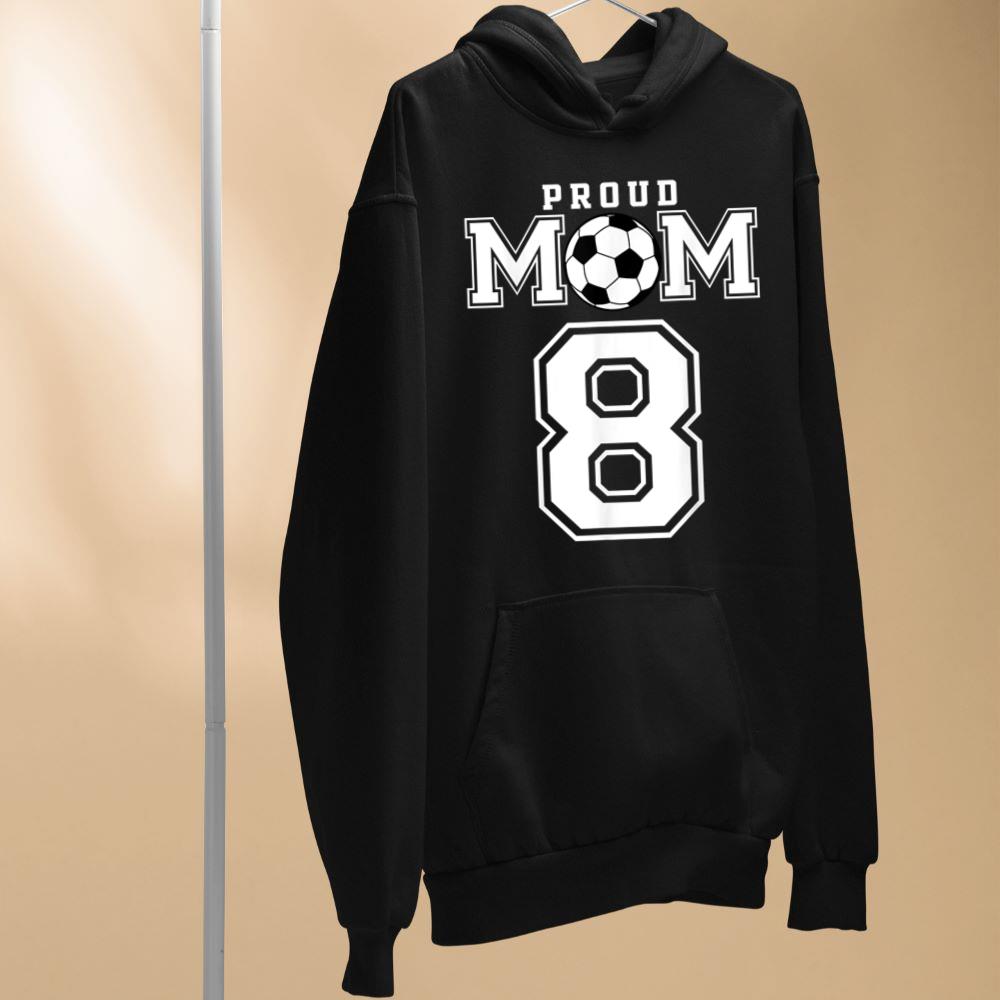 Number 8 Custom Proud Soccer Futbol Mom Personalized Women Hoodie
