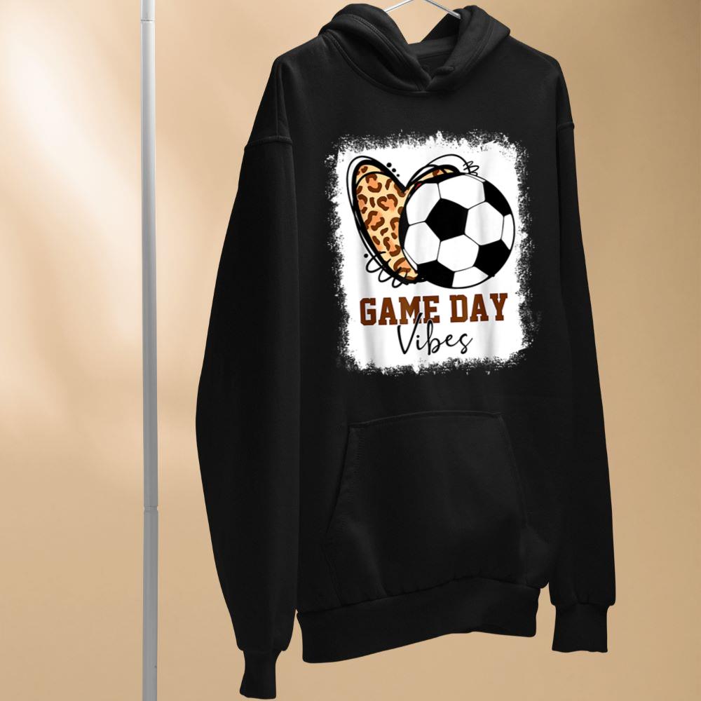 Soccer Game Day Women Leopard Cheetah Print Soccer Fan Hoodie