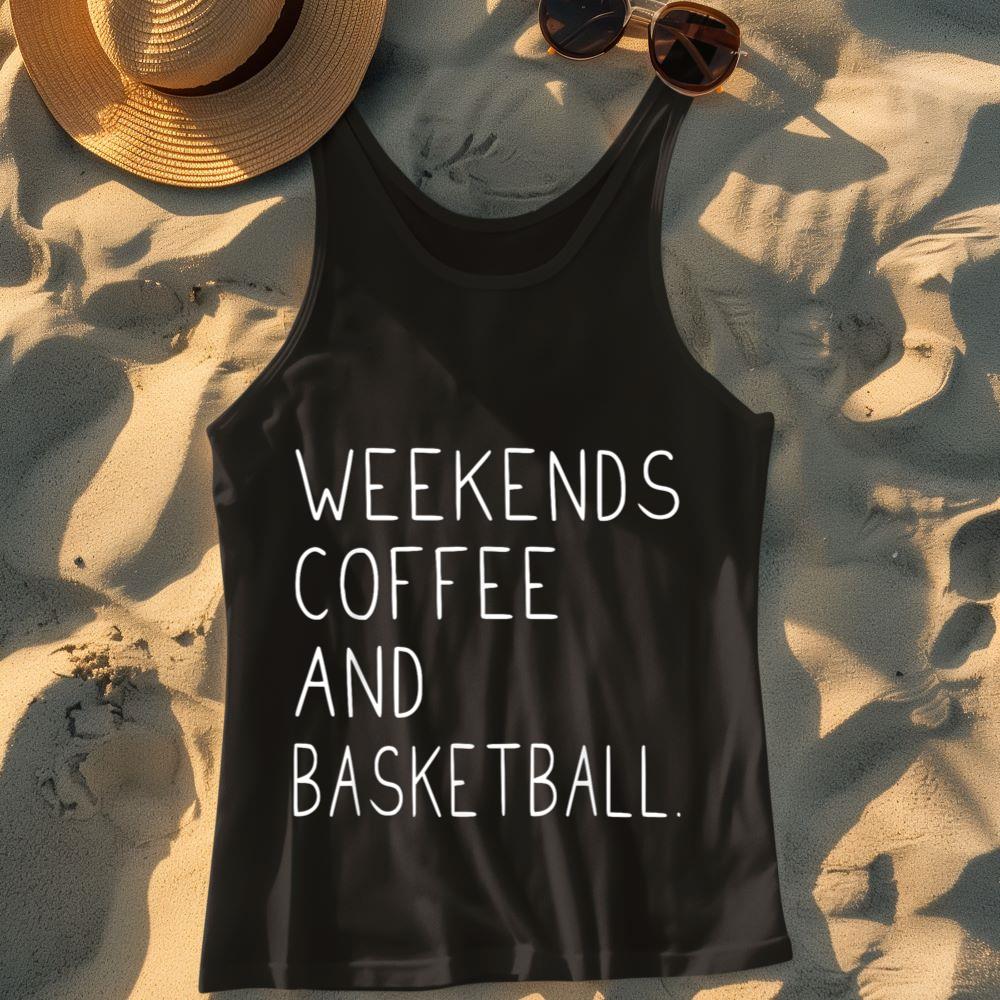 Weekends Coffee Basketball, Basketball and Coffee Tank Top