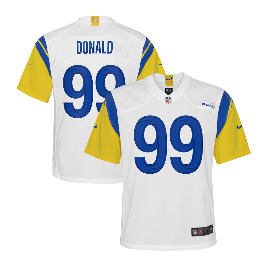 Aaron Donald 99 Los Angeles Rams YOUTH Game Jersey - White JS2129