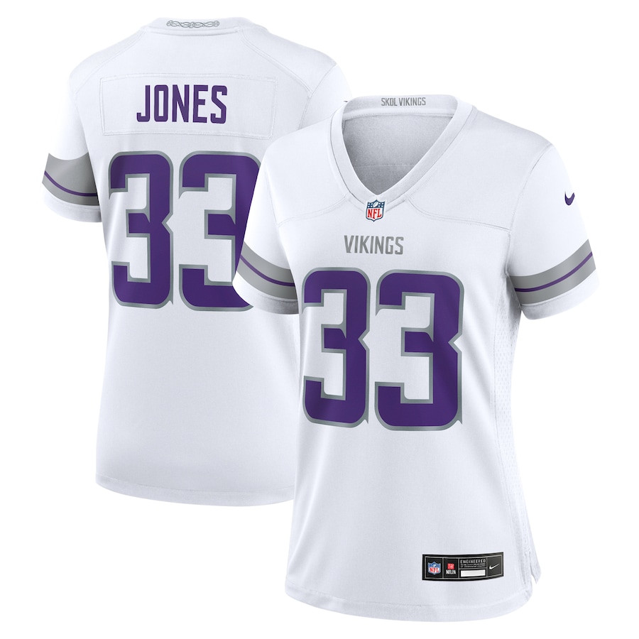 Aaron Jones 33 Minnesota Vikings Women's Alternate Game Jersey - White JS6612