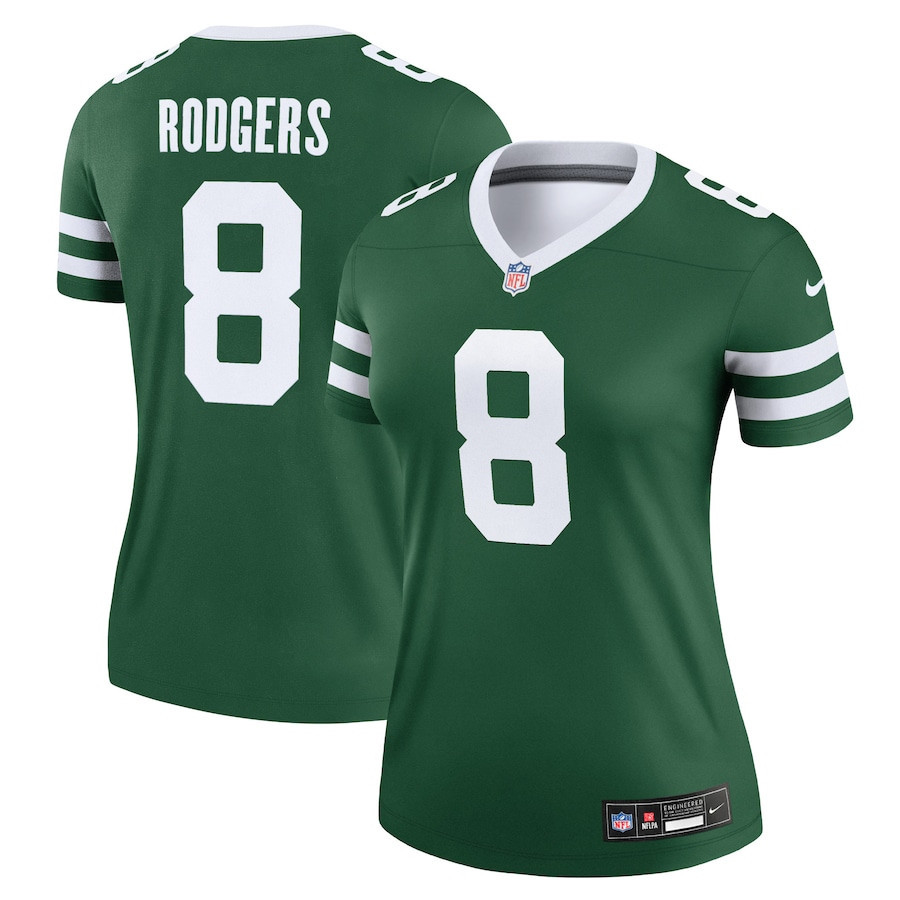 Aaron Rodgers 8 New York Jets Alternate Legend Jersey, Women Legacy Green JS2799