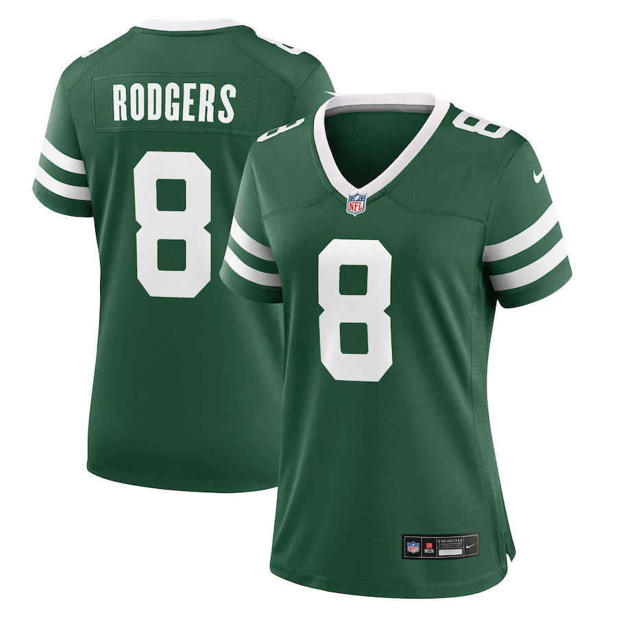 Aaron Rodgers 8 New York Jets Game Jersey - Women, Green JS7771
