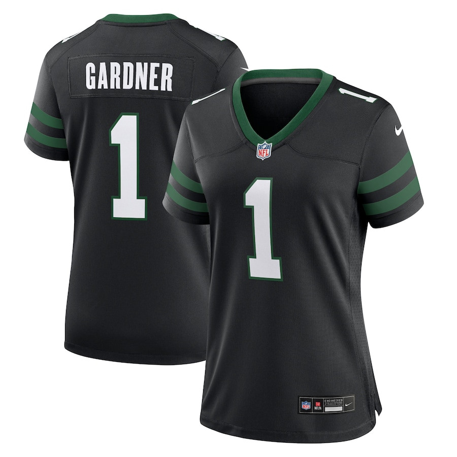 Ahmad Sauce Gardner 1 New York Jets Alternate Game Women Jersey - Legacy Black JS8038