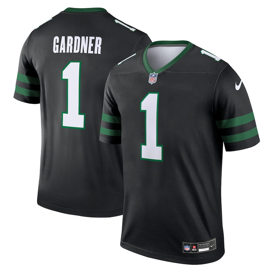 Ahmad Sauce Gardner 1 New York Jets Alternate Legend Jersey - Men, Legacy Black JS2107