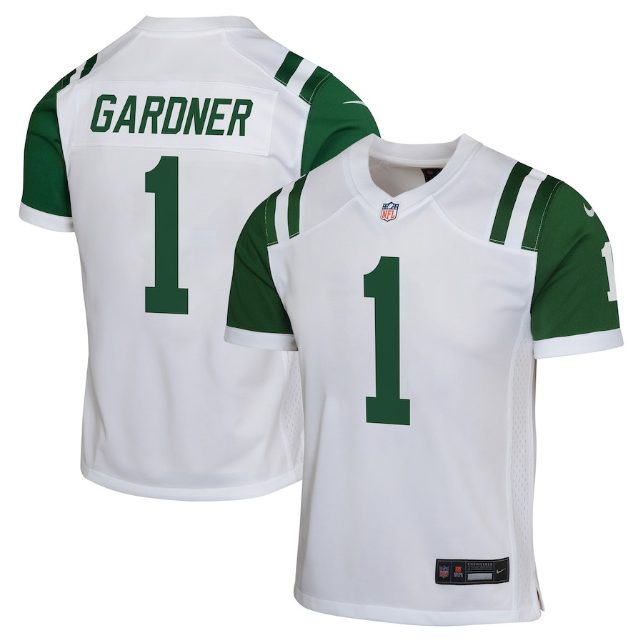Ahmad Sauce Gardner 1 New York Jets Classic Alternate Game YOUTH Jersey - White JS2703