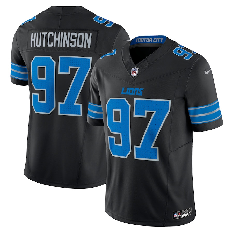 Aidan Hutchinson 97 Detroit Lions 2nd Alternate Vapor F.U.S.E. Limited Jersey - Black JS1899