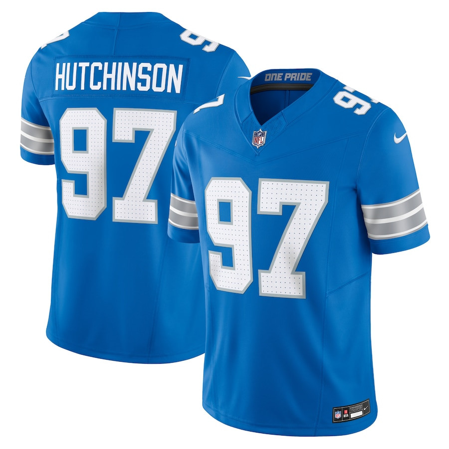 Aidan Hutchinson 97 Detroit Lions Vapor F.U.S.E. Limited Jersey - Men, Blue JS7797