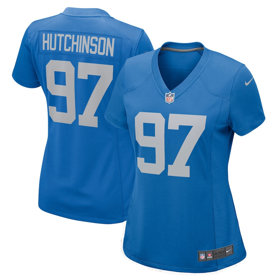 Aidan Hutchinson 97 Detroit Lions Women Player Jersey - Blue JS8438
