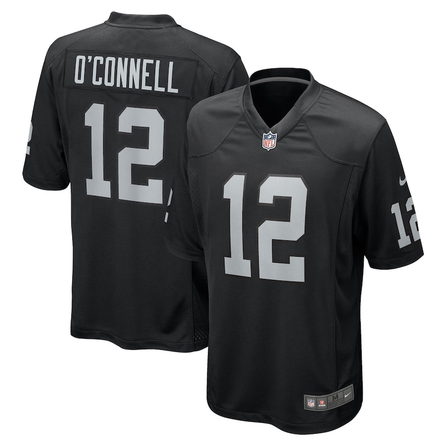 Aidan O'Connell 12 Las Vegas Raiders Team Game Men Jersey - Black JS9849
